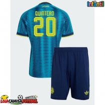 Camisa de Futebol Colômbia Juan Fernando Quintero #20 Equipamento Secundário Infantil Mundo 2026 Manga Curta (+ Calças curtas)